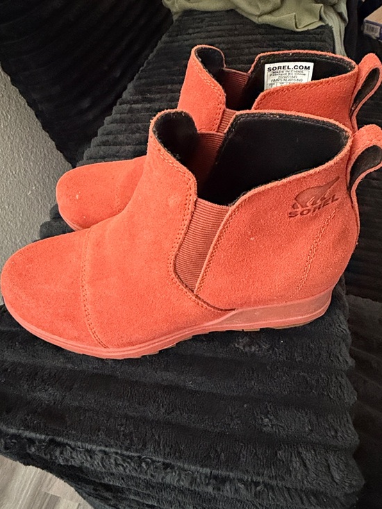Sorel Shoes - Sorel Women's Orange Suede Ankle Booties